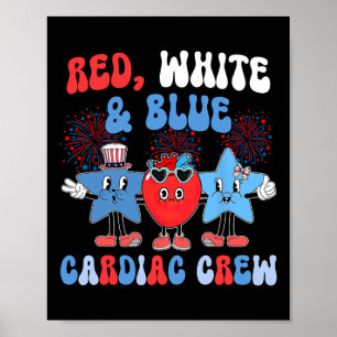 Poster Rouge Blanc Bleu Cardiaque Creux Cardiologie Cath 