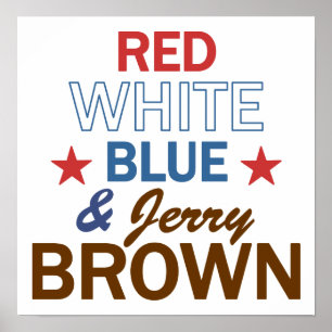 Poster Rouge, blanc, bleu et brun de Jerry