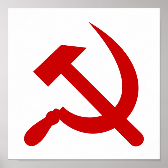 Poster Rouge Communism hammer and Sickle (Devant)