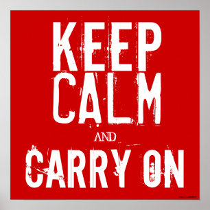Poster Rouge et blanc Gardez le calme et continuer sur l'
