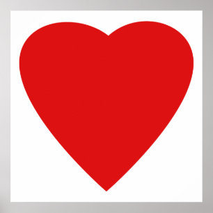 Poster Rouge et Blanc Love Heart Design.