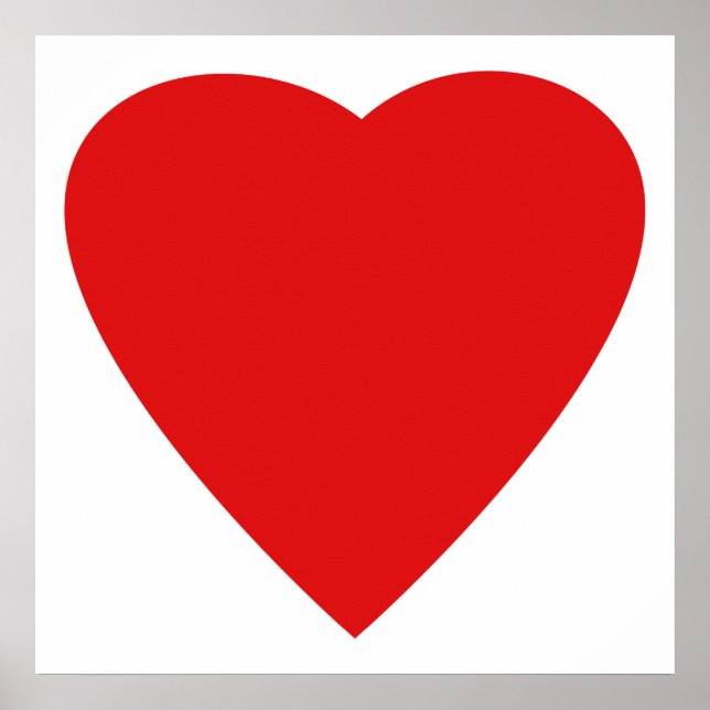 Poster Rouge et Blanc Love Heart Design. (Devant)