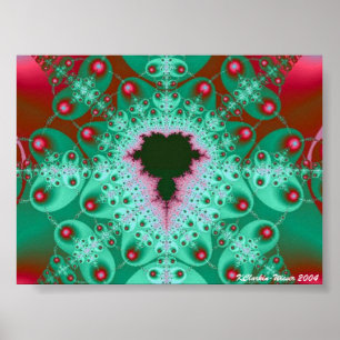Poster Rouge et vert Mandelbrot