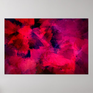 Poster Rouge foncé et violet Gras & Abstrait moderne
