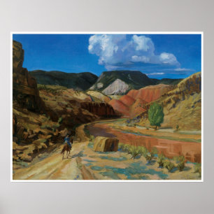 Poster Rouge fonctionnant de Chama