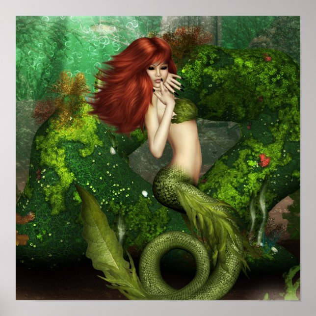 Poster Rouge Haired Sirène (Devant)