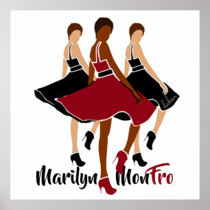 Poster rouge Marilyn MonFRO AFRoCA Afrique noire femme