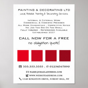 Poster Rouge Ombre Carrés, Peintre & Décorateur
