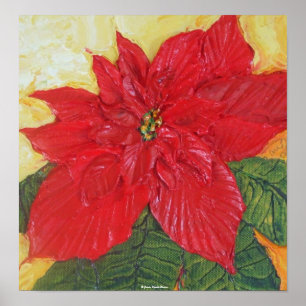 Poster rouge Poinsettia Art