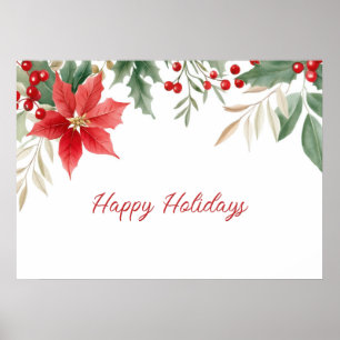 Poster rouge Poinsettia Christmas Holiday