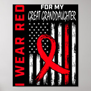 Poster Rouge pour la sensibilisation à la maladie cardiaq