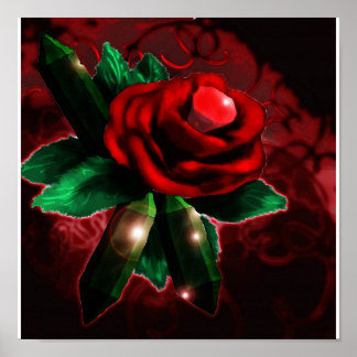 Poster Rouge, Rose rouge