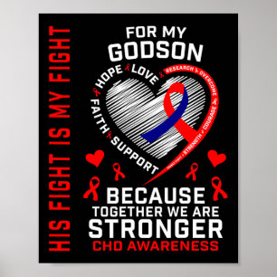Poster Rouge Son combat est mon combat Godson Chd Awarene