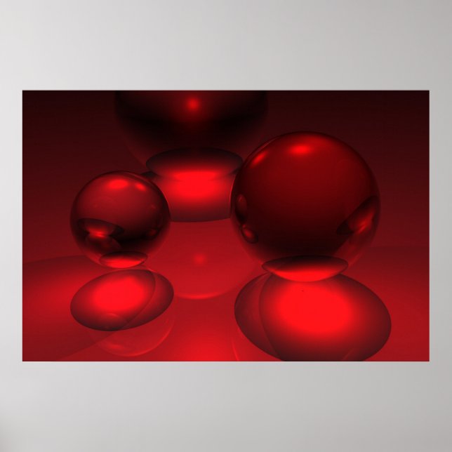 Poster Rouge sur rouge avec rouge (Devant)