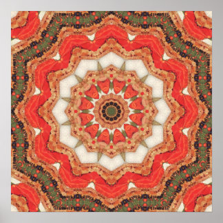 Poster Rouge turc Mandala Four