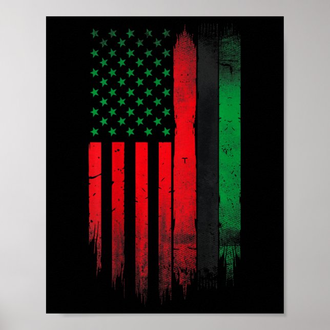 Poster Rouge Vert Noir Histoire Américaine (Devant)