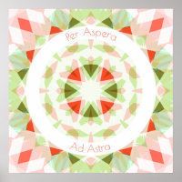 Rouge Vert Par Aspera Ad Astra Étoiles Motivationn