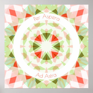 Poster Rouge Vert Par Aspera Ad Astra Étoiles Motivationn