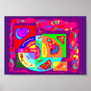 Poster rouge violet rose sorte de mystère magique