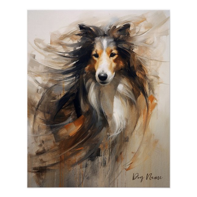 Poster Rough Collie Chien au vent 002 - Yacobsen Derosa (Devant)