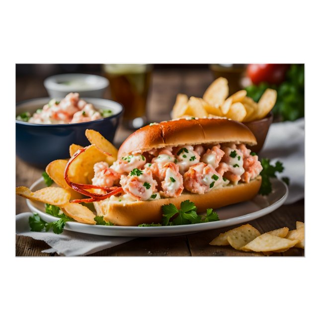 Poster Rouleau De Homard Et Chips De Pomme De Terre (Devant)