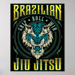 Poster Rouleau de poignée BJJ Gagnant - Tête de Tigre Gra