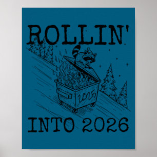 Poster Rouler En 2026 Bonne Année Raton Laveur Hommes Fem