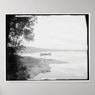 Poster Round Lake, Adirondacks, New York, Canoë