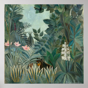 Poster Rousseau Equatorial Jungle Painting