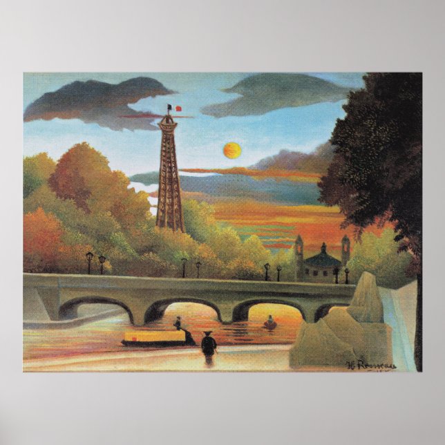 Poster Rousseau - Seine et Tour Eiffel (Devant)