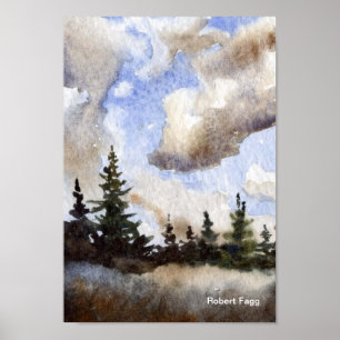 Poster Route 55 Nuages Art Imprimer