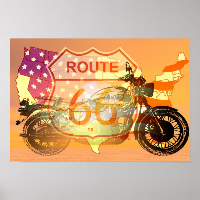 Poster Route 66 (Devant)