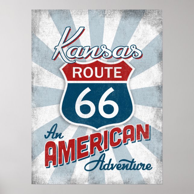 Poster Route 66 Amérique Vintage (Devant)
