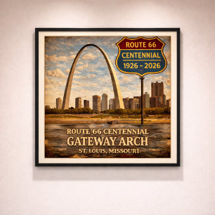 Poster Route 66 Arc de la Porte de Saint-Louis