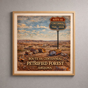 Poster Route 66 Forêt Pétrifiée Arizona