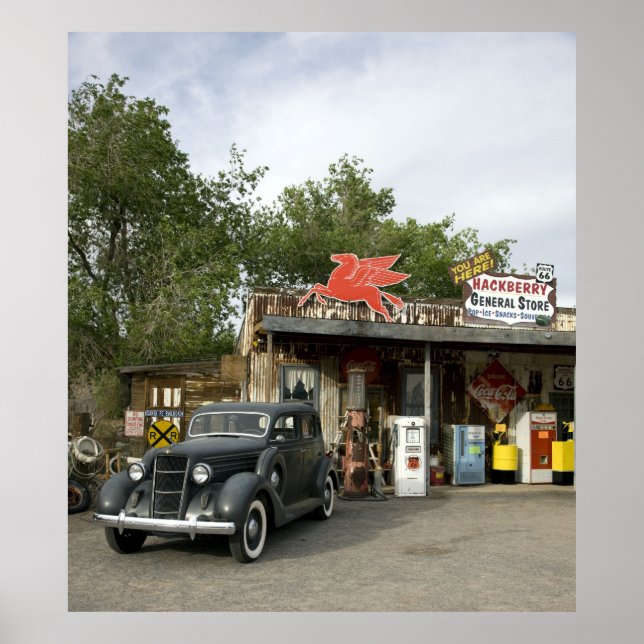 Poster Route 66 General Store & Gas Station (Devant)