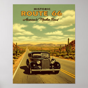 Poster Route 66 La mère route de l'Amérique