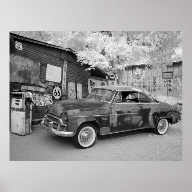 Poster Route 66 Roue (Devant)