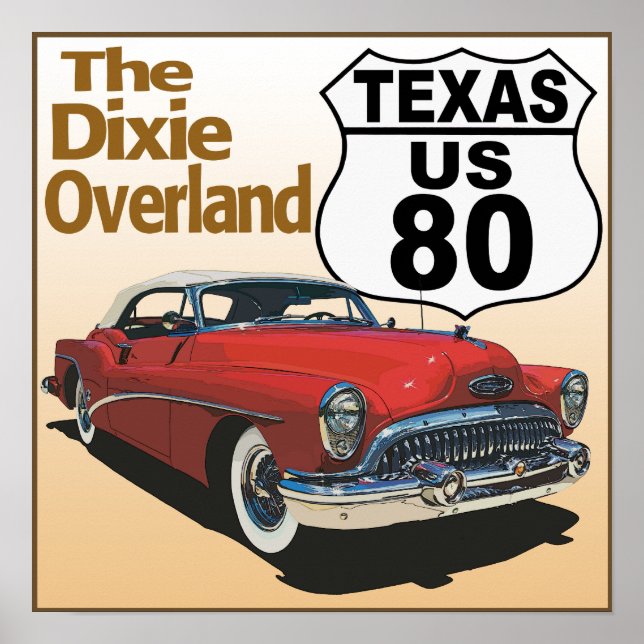 Poster Route 80 du Texas - Les îles Dixie (Devant)