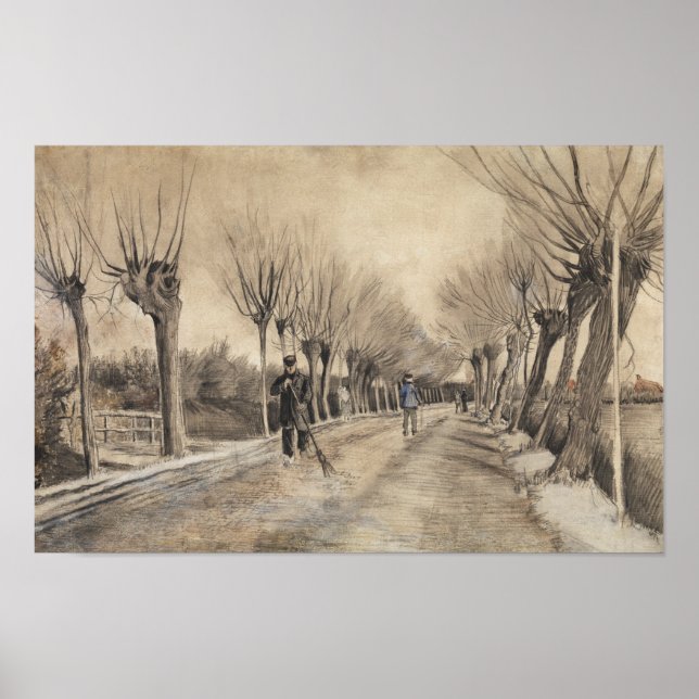 Poster Route à Etten (1881) par Vincent Van Gogh. Petit (Devant)