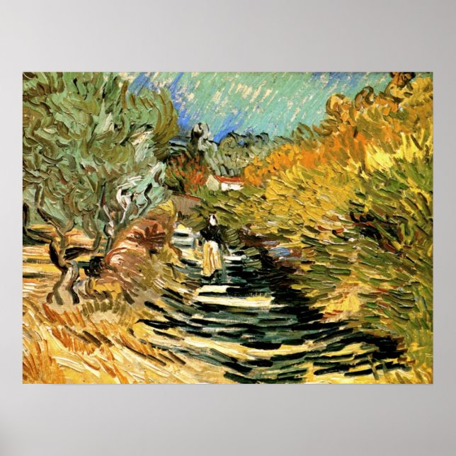 Poster Route à Saint-Remy Female Figure, Vincent van Gogh (Devant)
