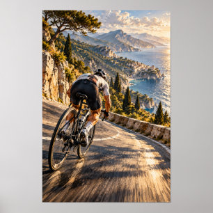Poster Route Alpine de Cyclisme sur Toile – Paysage de Mo