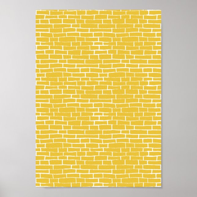 Poster Route de briques - Jaune et transparent (Devant)