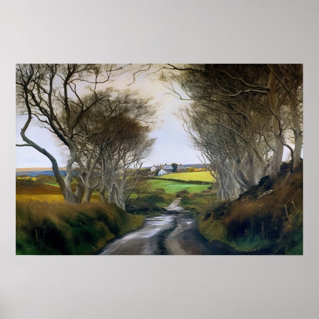 Poster Route de campagne sinueuse (Devant)