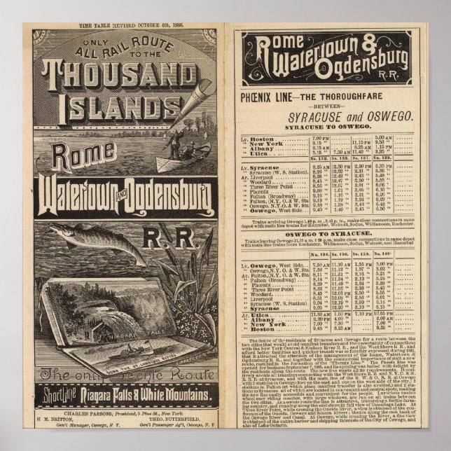 Poster Route ferroviaire vers les Mille Îles (Devant)