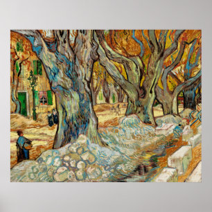 Poster Route Van Gogh Ravaudeurs d'automne Platanes