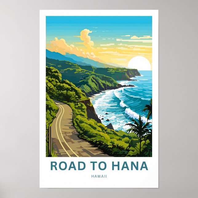 Poster Route vers Hana Hawaii (Devant)