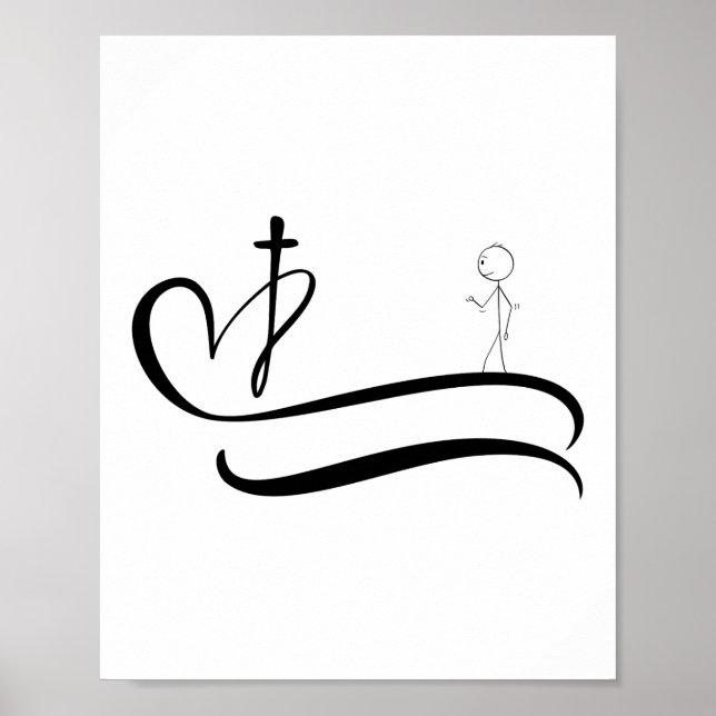 Poster Route vers la Croix - Conception lumineuse (Devant)