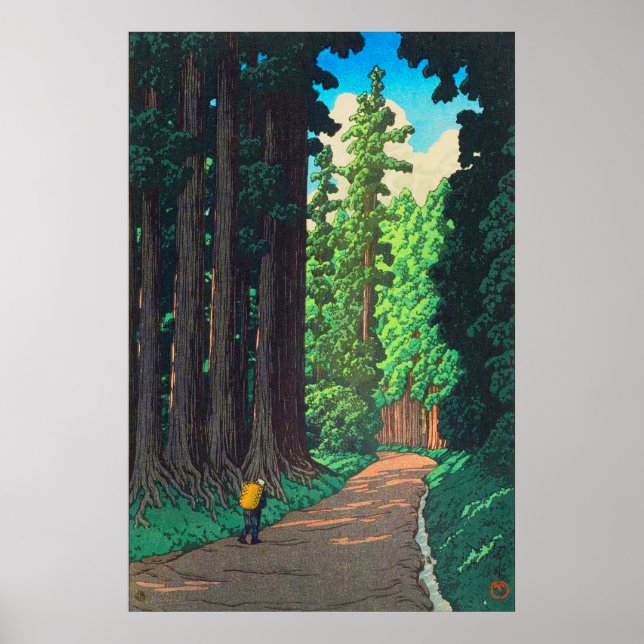 Poster Route vers Nikko par Kawase Hasui Art japonais (Devant)
