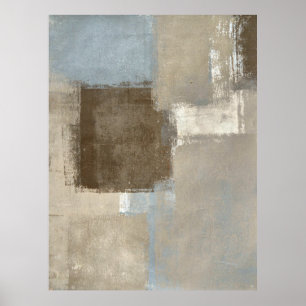 Poster "Routes" grises et copie beige d'affiche d'art